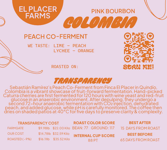 LUMINOUS - COLOMBIA PINK BOURBON PEACH CO-FERMENT, 100g